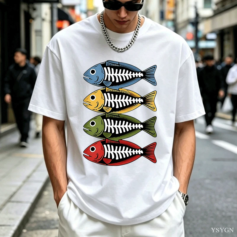 Street Fashion For Short Guys - تيشيرت رجالي من القطن بتصميم عصري