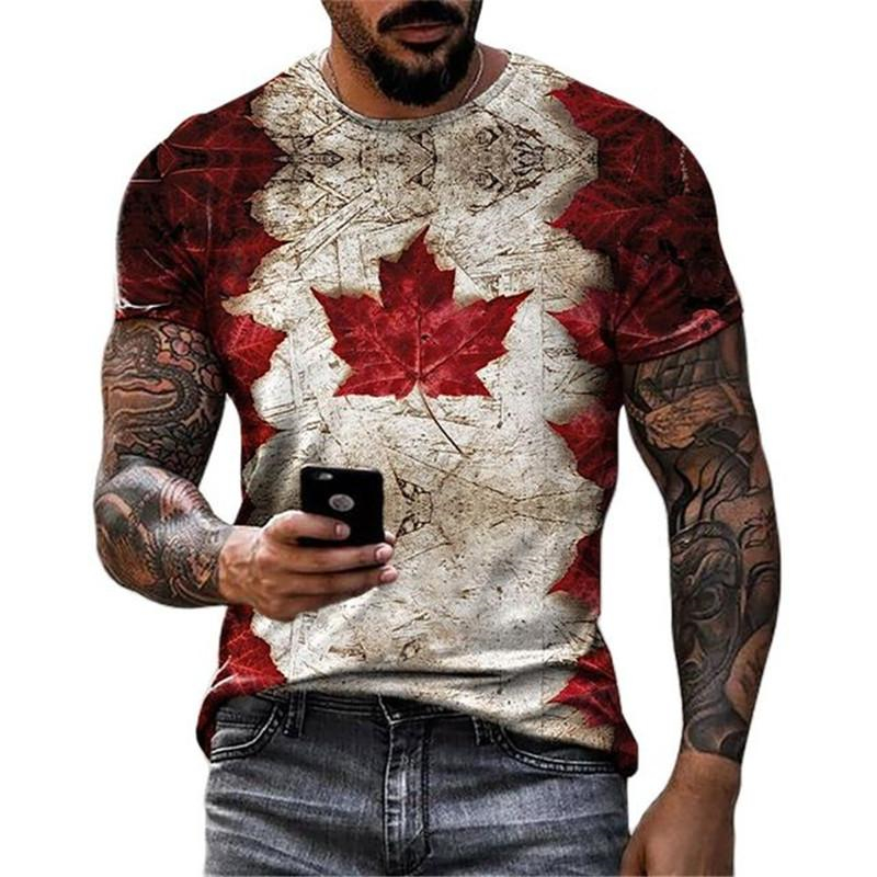 ريترو كندا العلم تي شيرت ثلاثي - مراجعة Street Fashion Canada وسعره