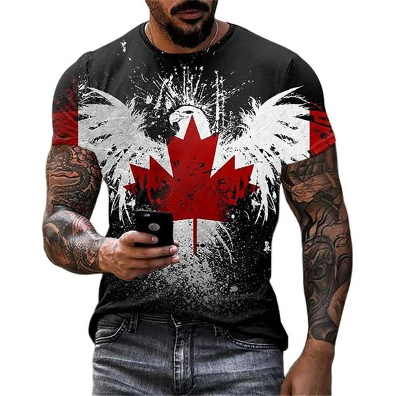 ريترو كندا العلم تي شيرت ثلاثي - مراجعة Street Fashion Canada وسعره