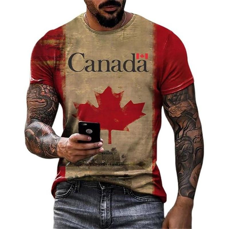 ريترو كندا العلم تي شيرت ثلاثي - مراجعة Street Fashion Canada وسعره