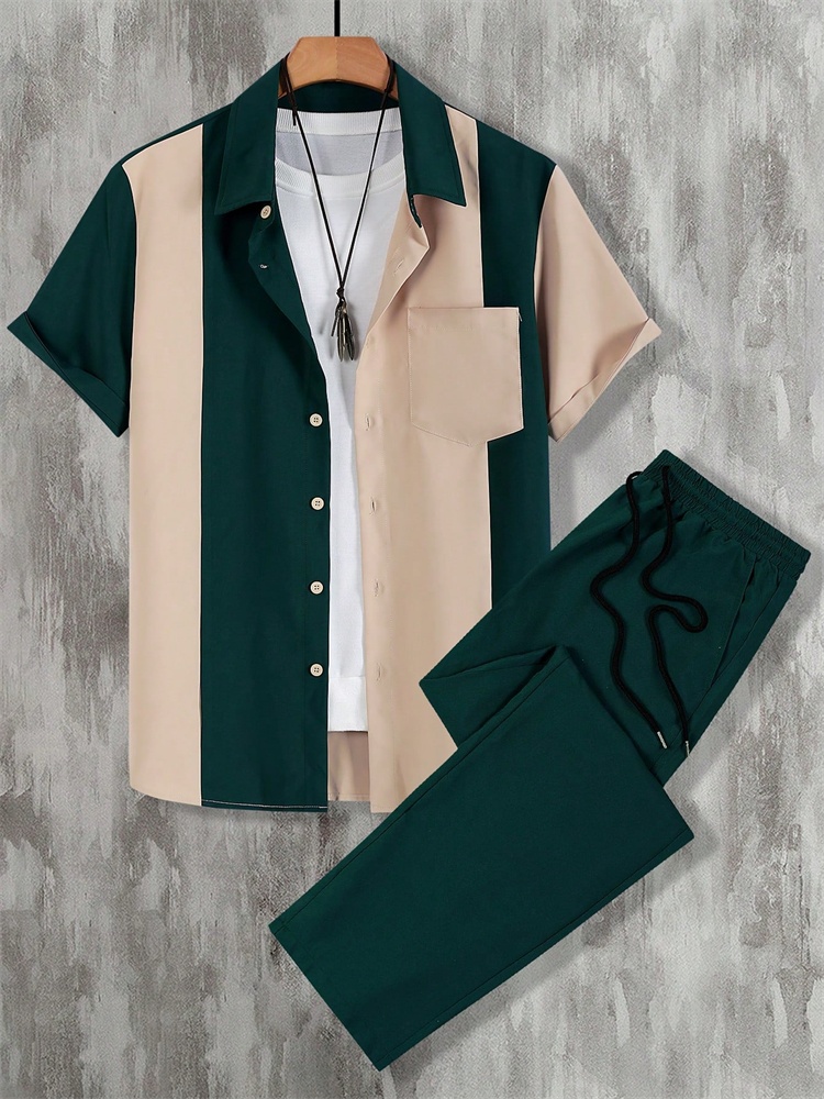 2025 الخريف بسيط مخطط ثلاثية ا - مراجعة Street Fashion Men 2025 وسعره